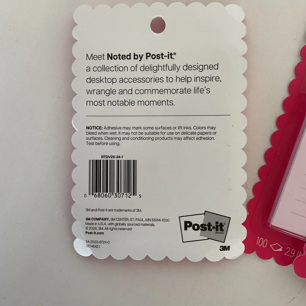 Noted by Post It Notes lot of 4 NWT Small List Pads